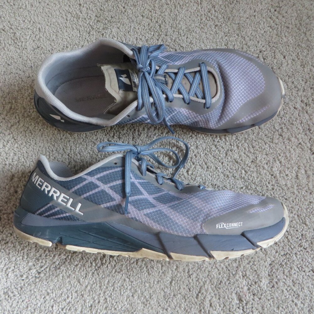 Merrell BARE ACCESS FLEX WOMENS TRAIL RUNNING SHOES SIZE 9 GRAY #J12616